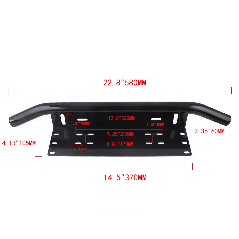 RASTP-Aluminum Universal Bull Bar Front Bumper License Plate Log Light Mount Bracket For SUV Truck Vehicle RS-BTD017