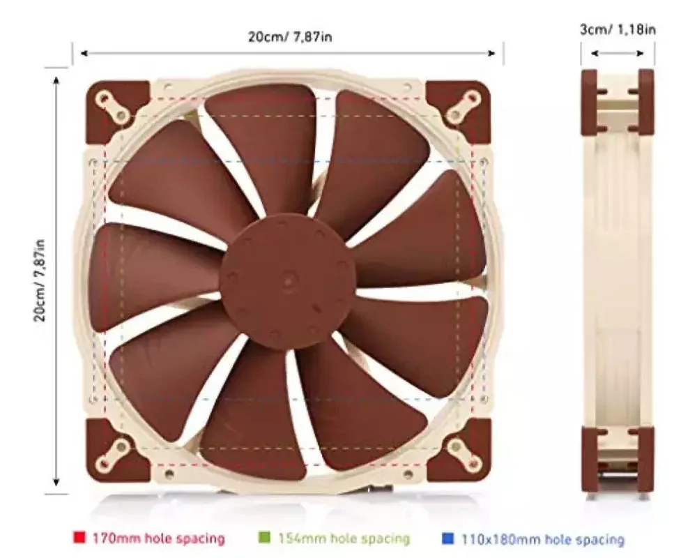 Noctua NF-A20 PWM, Premium Quiet Fan with USB Power Adaptor Cable, 4-Pin, 5V Version (200x30mm, Brown)