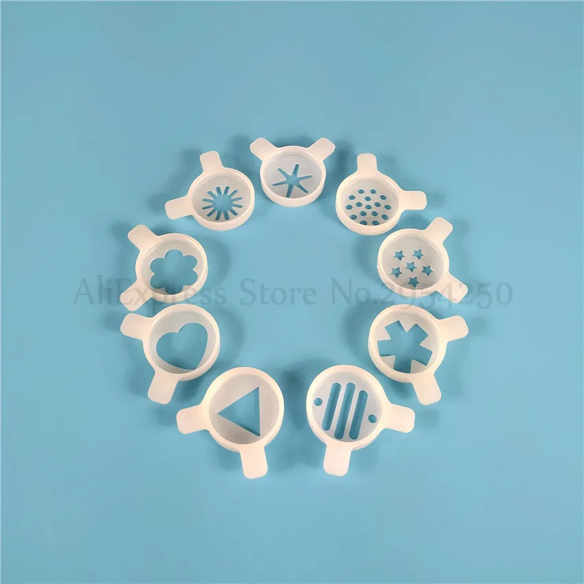 Juego de tapas de modelado para máquina de helados, Kit de boquillas de plástico, tapa de moldeo de máquina de helado de servicio suave, de 29mm diámetro interior, 9 en 1