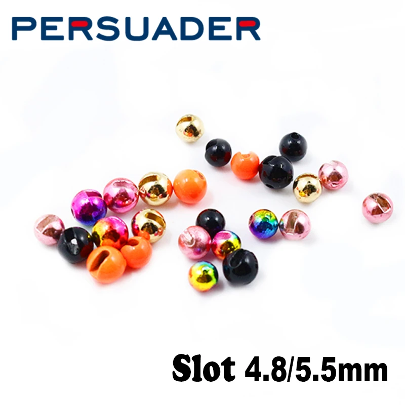 Persuader Hot 10 sztuk/paczka 4.8mm/5.5mm szczelinowe koraliki wolframowe ważenie jig haczyk duże rozmiary mucha wiązanie koraliki wolframu o dużej gęstości