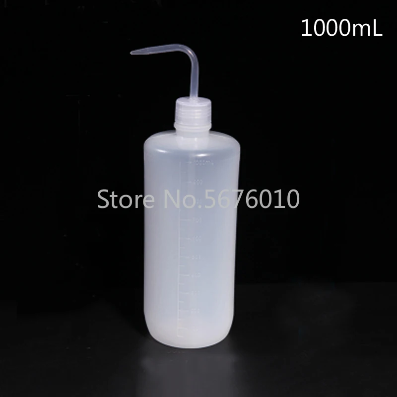 12pcs/pack 1000ml Clear Plastic Blow Washing Bottle Tattoo Wash Squeezy Laboratory Measuring Bottle