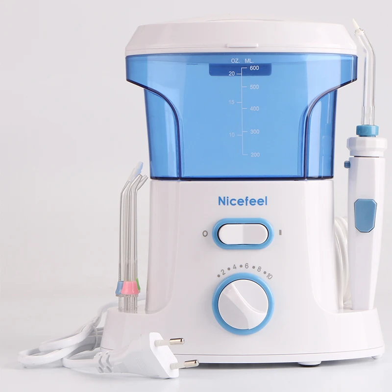 Nicefeel Water Flosser 600ml Oral Irrigator 7 Multifunctional Jet Tips Dental Water Flosser for Braces Care Teeth Cleaning