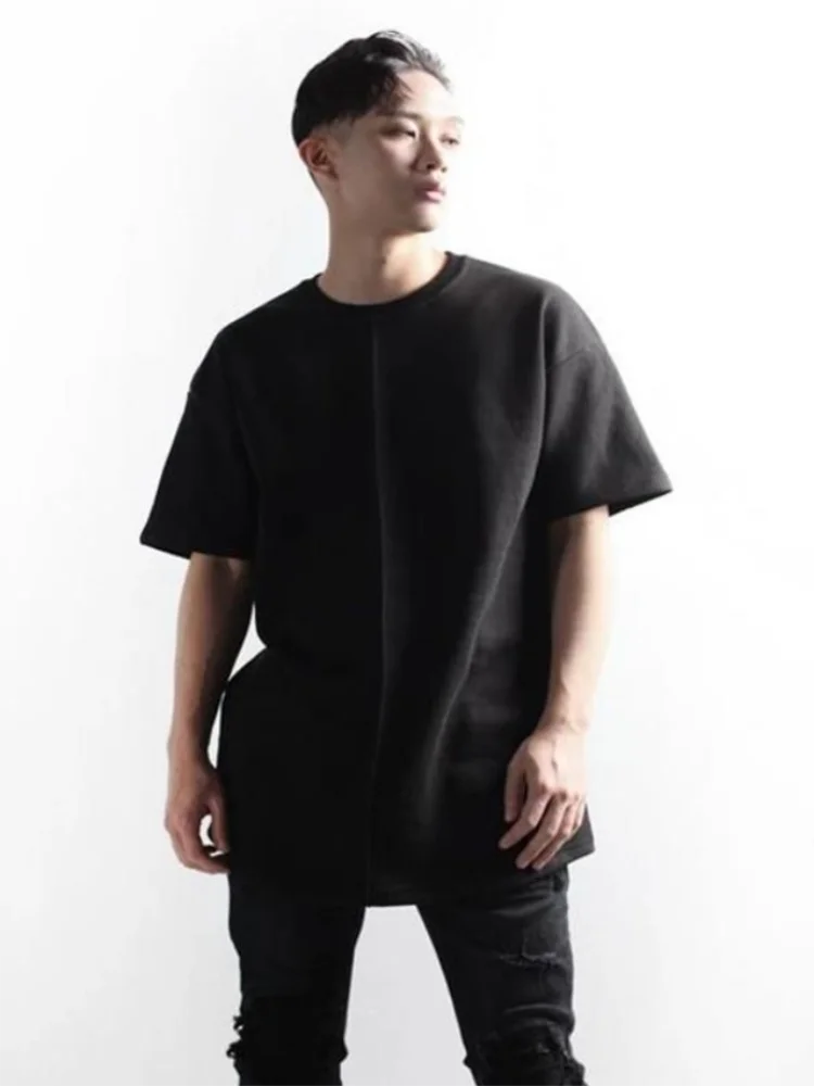 

Men's Short Sleeve Summer Loose Simple Fashion Front Sewn Short Sleeve Plain Color Large Size Short Sleeve T-Shirt
