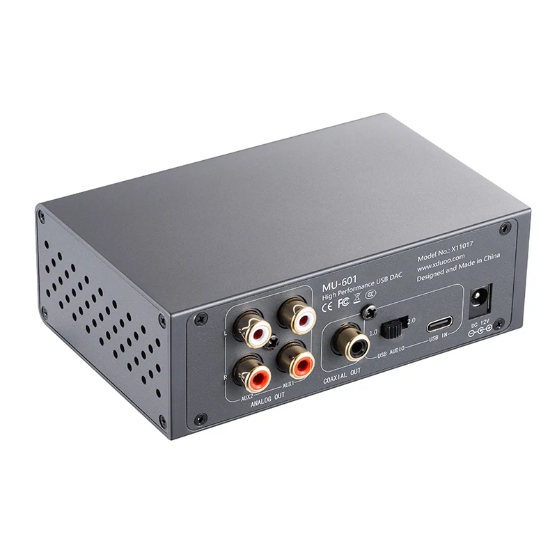 XDUOO MU-601 ES9018K2M 고성능 USB DAC MU601 PCM 384kHz/ DSD256 아날로그/동축 출력 2개의 USB 모드 디코더