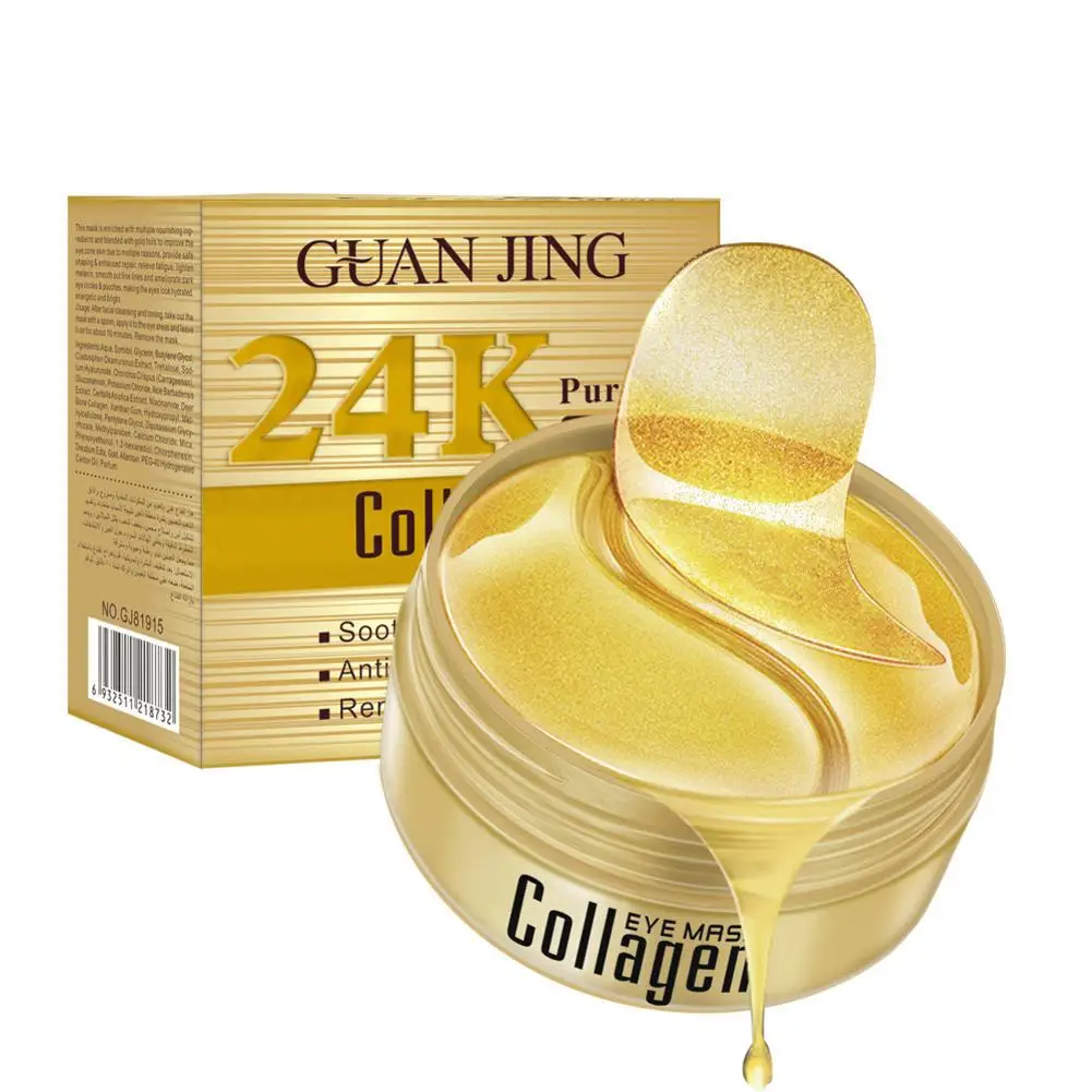 

24k Gold Collagen Gel Eye Mask Anti Wrinkle Eye Patches Moisturizing Dark Circles Removal Reduce Fine Lines Under Eye Patches