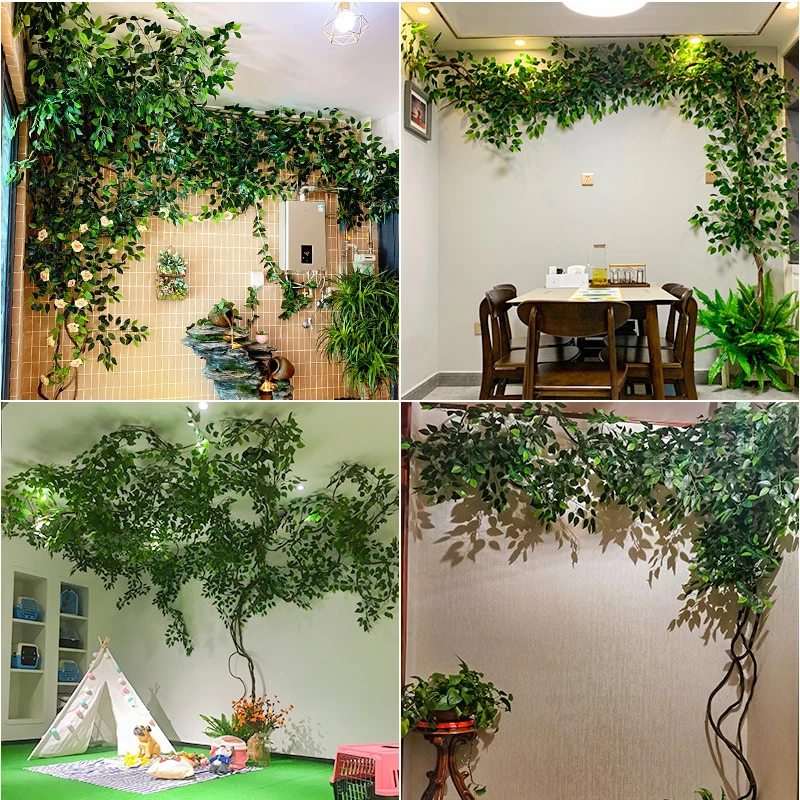 Artificial Green Plant Leaves, False Tree Vine, Weaving, Wedding, Garden, Greening Green Plant, Indoor Home Decoration