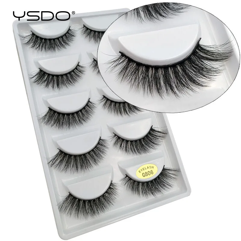 YSDO 5 Pairs Mink Eyelashes Natural Long 3d Mink Lashes Hand Made False Eyelashes Makeup Dramatic Soft Fake Lashes Faux Cils