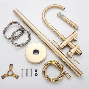 Rozin gebürstetes goldenes Badezimmer Tippboden Autonomes Badewannenbad Zapfhitz 6 Hauptverkauf Tap Gold Slogado - №4