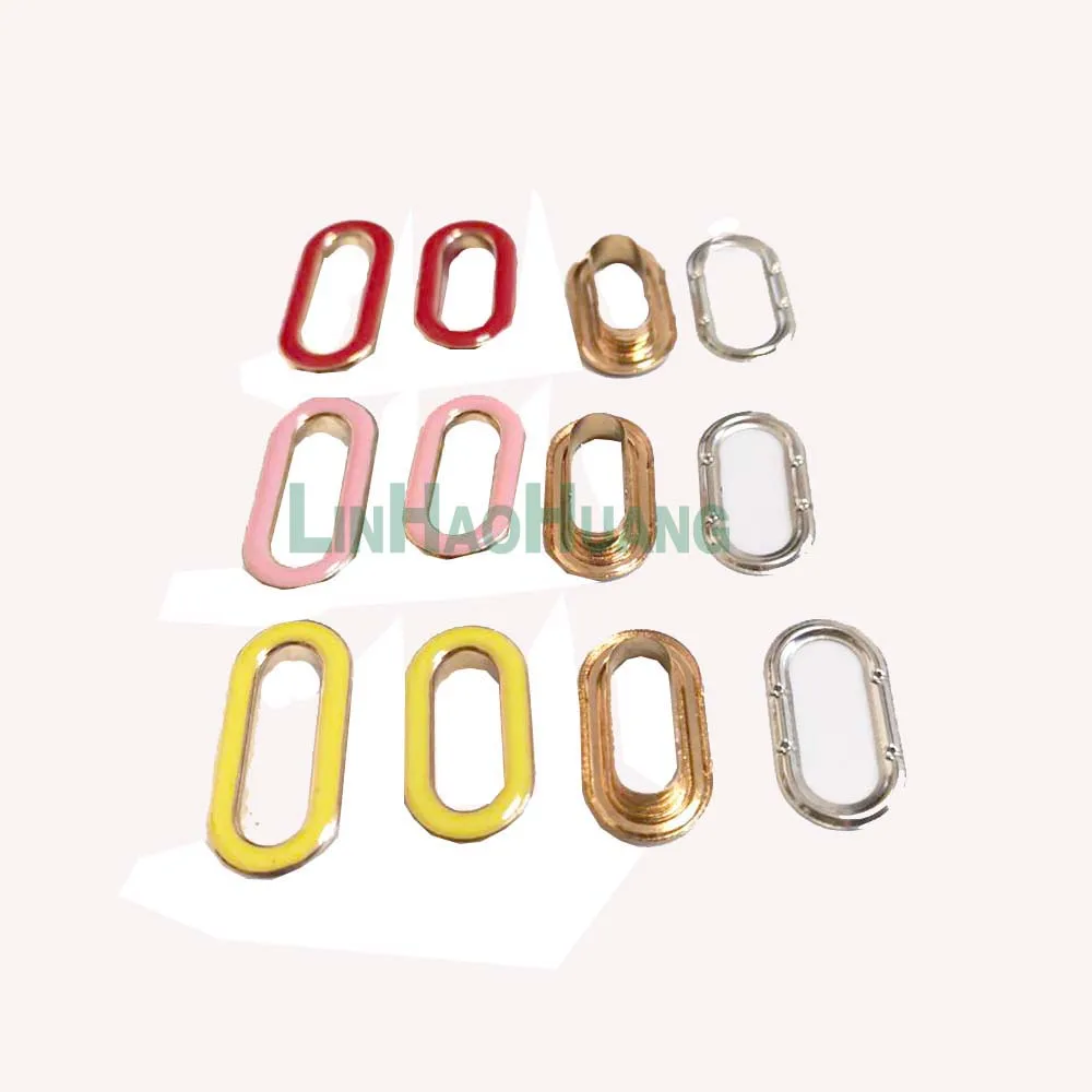 50pcs/lot16mm,18mm,20mm,22mm 25mm Red /Pink/Yellow Purse Grommets with Washers Red /Pink/Yellow Oval Eyelet Grommets+Tools