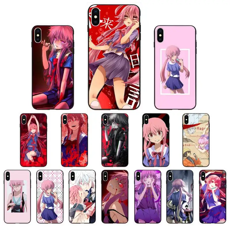 Yinuoda Japanese Anime Future Diary Mirai Nikki Phone Case for iPhone 11 pro XS MAX 8 7 6 6S Plus X 5 5S SE XR SE2020