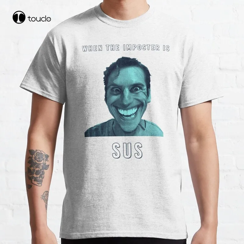 When The Impostor Is Sus! White Classic T-Shirt Cotton Tee Shirt Custom Aldult Teen Unisex Digital Printing Tee Shirt Cotton