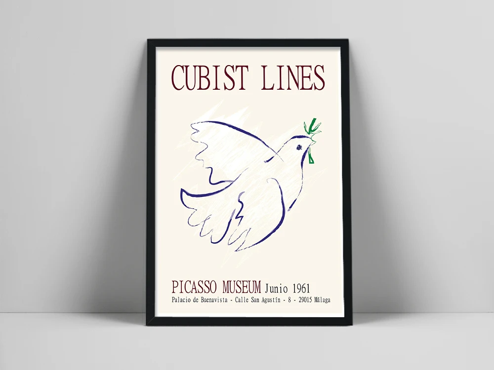 

Picasso Modern Piece Minimalist Colours Peace Dove Sketch Abstract Line Art Canvas Painting Print Posters Wall Art Home Decor