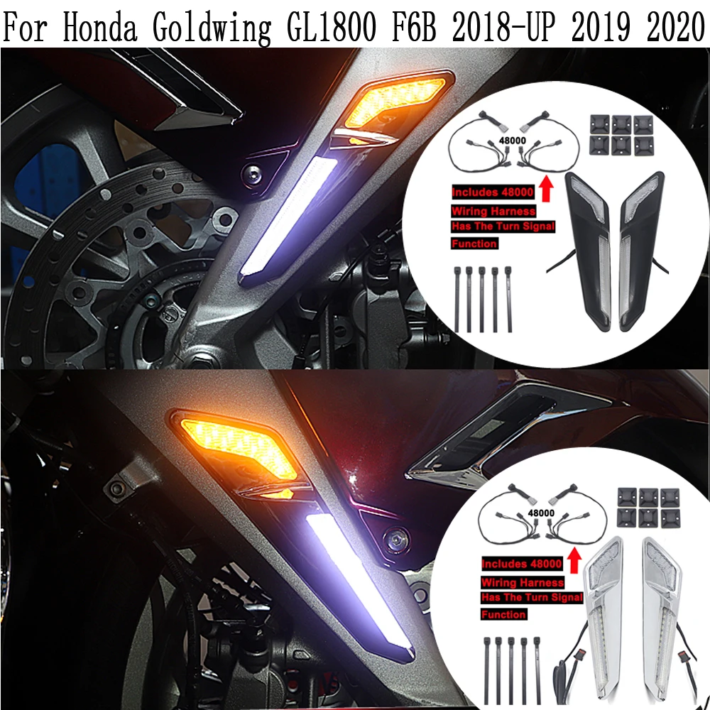 

Motorcycle Front Brake Fork Mounted NAV LED Lights in Chrome or Black For Honda Goldwing GL1800 F6B 2018-UP 2019 2020