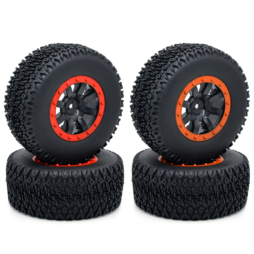 110mm RC Car Rubber Tires Wheel Rim Set for 1/10 Short Course Truck ARRMA SENTON 4X4 550 MEGA XLH 9125 Traxxas Slash Redcat HSP