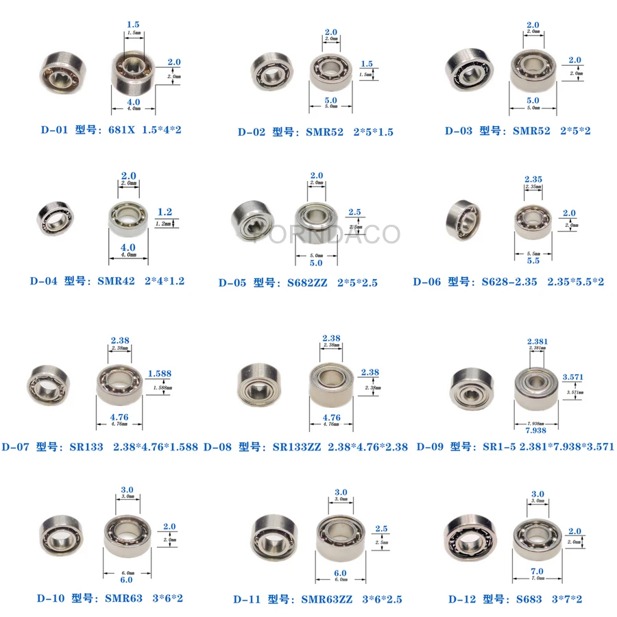 10Pcs ทันตกรรมความเร็วต่ำ Handpiece แบริ่ง Planter มอเตอร์ดัดตรงสำหรับ NSK KAVO WH SIRONA SINOL สแตนเลส