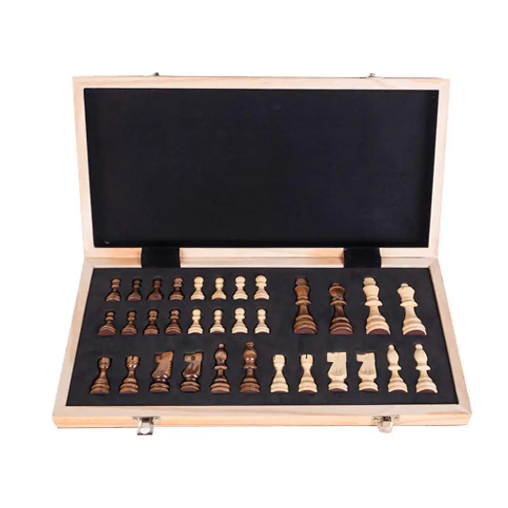 

Portable Wooden Magnetic39cm Chessboard Folding Board Chess Game International Chess Set for Family Activities Chess Board Game