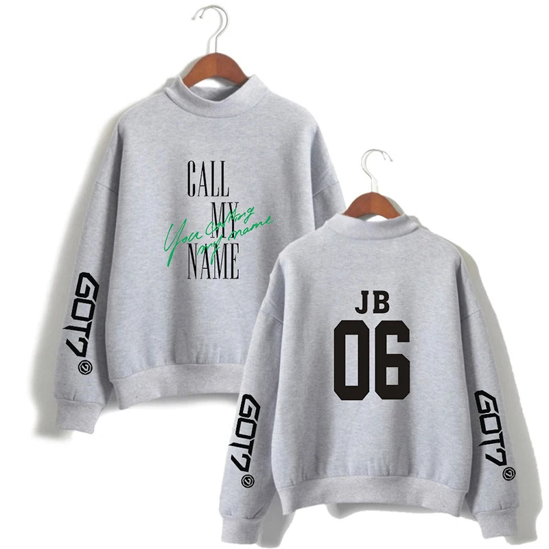 

Got7 Kpop JB 06 High Collar Hoodies Print Hip Hop Men Women Capless Sweatshirts Tops Harajuku Long Sleeve Unisex Hoodie Pullover