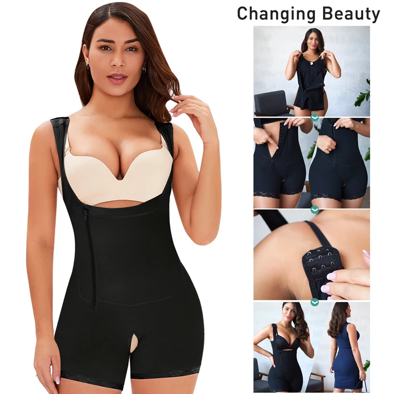 

Shapewear for Women Tummy Control Fajas Colombianas Body Shaper Zipper Open Bust Bodysuit Waist Trainer Slimming Reductoras