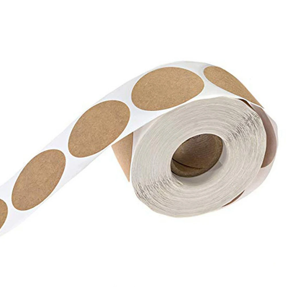 500Pcs Kraft Paper Stickers Round Blank Labels For Handmade Gift Tag Paper DIY Envelope Sealing Stickers Stationery