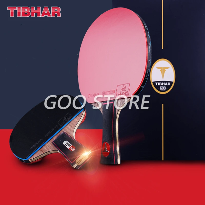 TIBHAR 608 Professional Table Tennis Racket Competition Ping Pong Bat High Sticky Pimples-in Pingpong Paddle with Bag