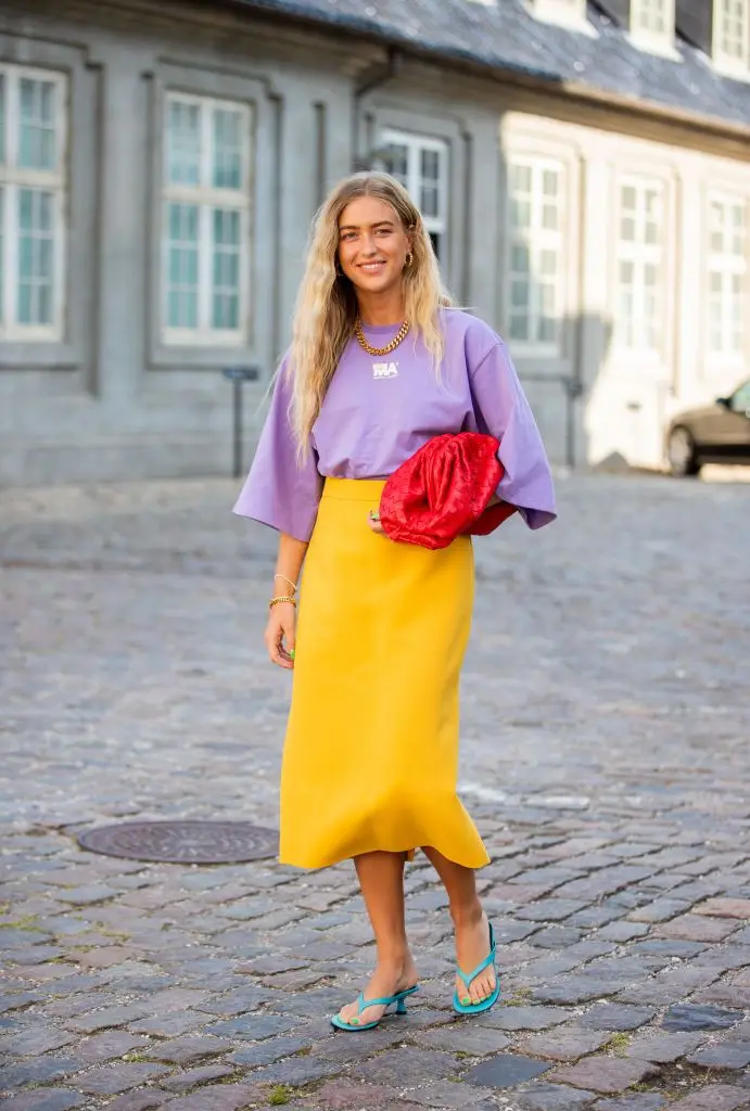 Yellow Satin Skirt Midi Skirt Elegant Skirt For Women Korean Style Vintafe Wmen's Clothing Long Skirts High-waisted Skirt