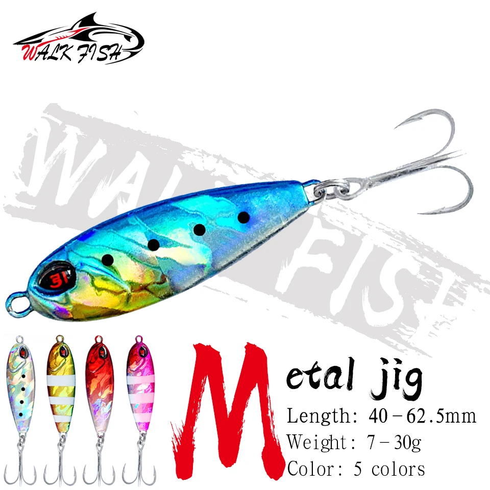 WALK FISH Jig Fishing Lure 7/10/14/21/30g Cast Jig Spoon Shore Casting Jigging Lead Fish Fishing Baits Artificial Bait Tools