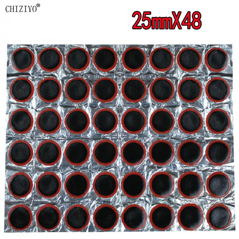 6 PCS 25 mm Tire Repair Cold Film Car Vacuum Tire Motorcycle Battery Mountain Bike Bicycle Rubber Patch Piece