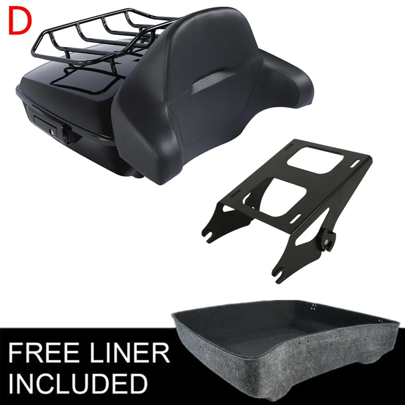 Bagażnik motocyklowy z oparciem i bagażnikiem do Harley Touring Road King Road Glide Street Glide 2014-2025 — zdjęcie 4