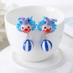 1Pair Cute Stud Earrings Circus Clown  With Watermelon Beads  Charms  Fashion Cartoon Jewelry