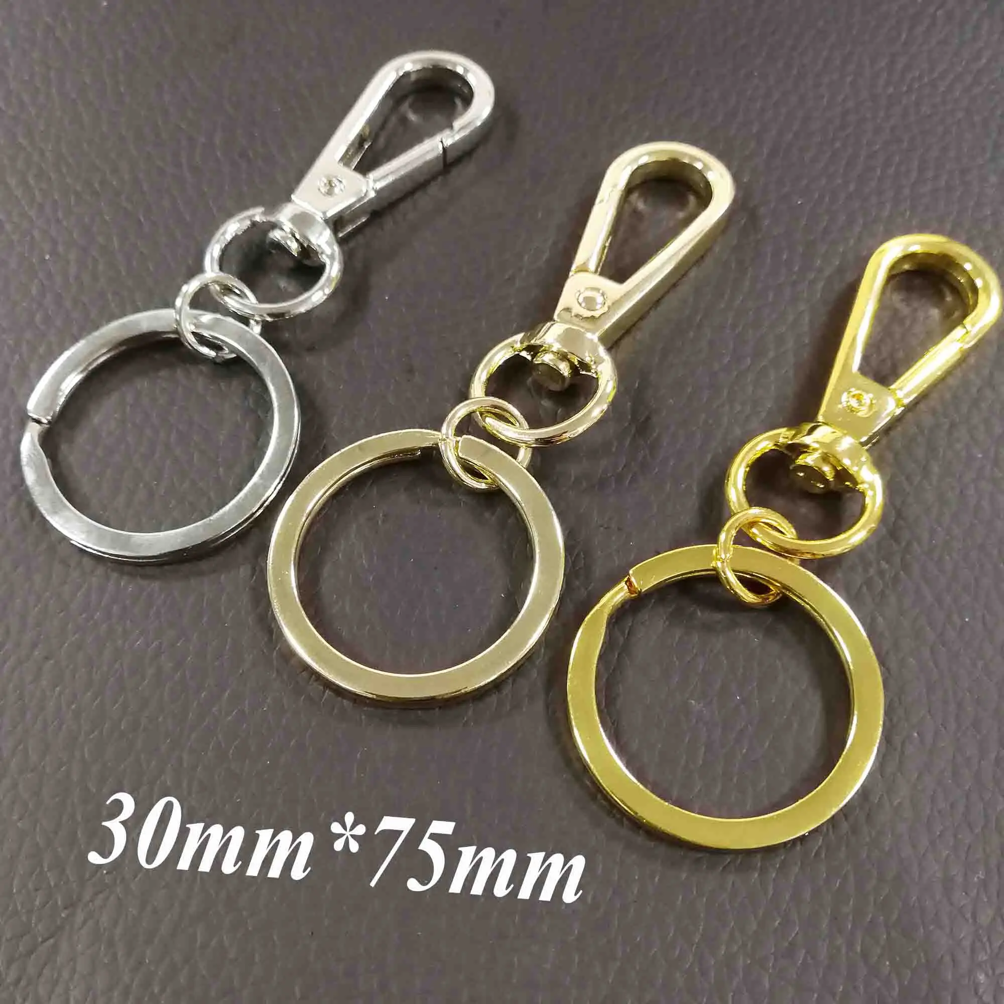 6 PCS Silver/Gold Keychain Key Chain Personalized Gift Key Fob Swivel Clasps Key Ring Lanyard craft kits Hook Findings christmas