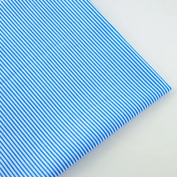 Blue and White Stripes Design 100% Cotton Fabric Patchwork Home Textile Clothing Sewing Cloth Doll's DIY Decoration Scrapbooking 