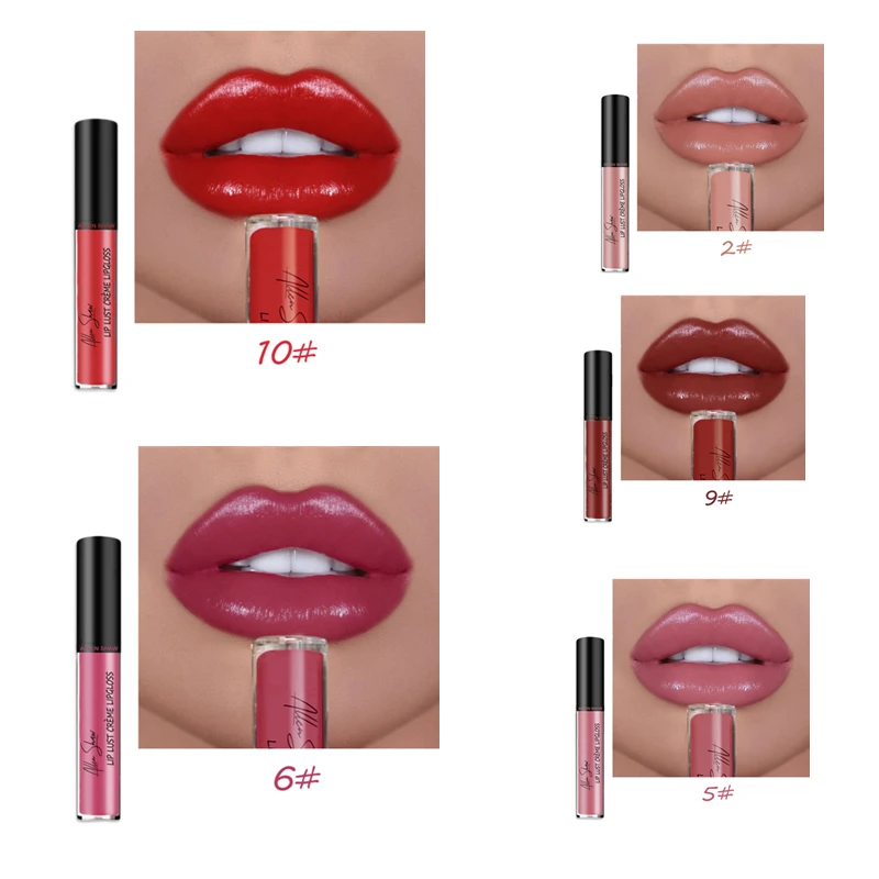 Allen Shaw Glitter Lip Gloss Lipstick Waterproof Lasting Moisturizing Lip Glaze Matte Lipstick Liquid Women Makeup lipgloss base