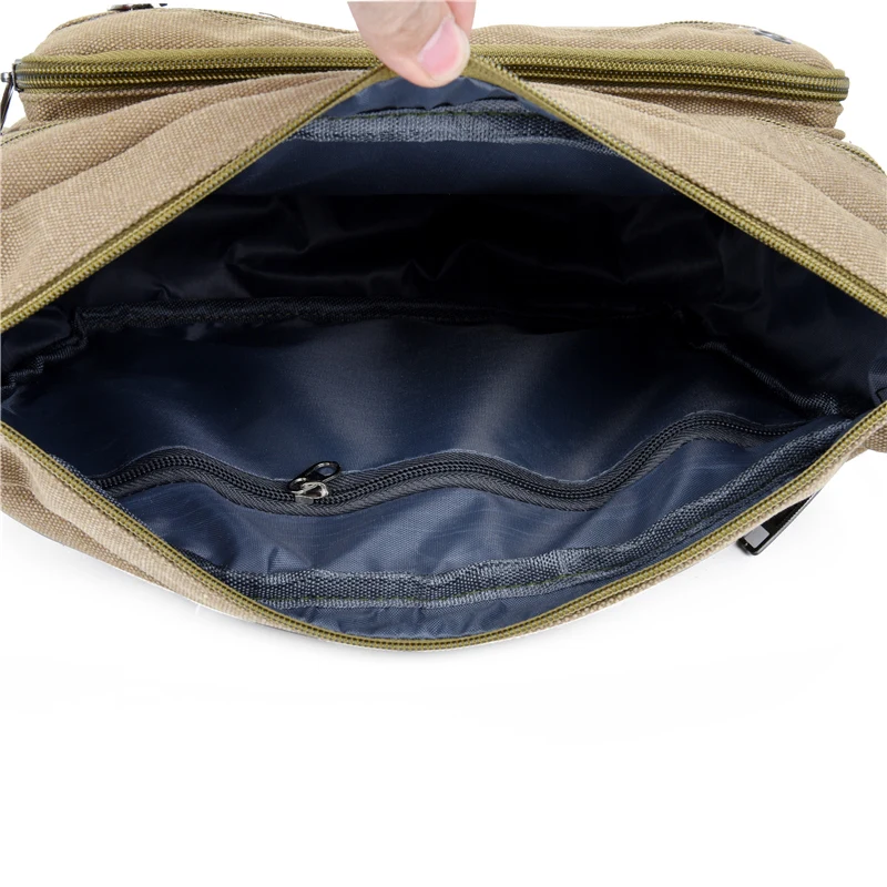 Sac à Main en Toile pour Homme, Décontracté, Bandoulière, Bonne Qualité, pour l\'Extérieur, Voyage, École, Rétro, Fourre-Tout, Fermeture Éclair