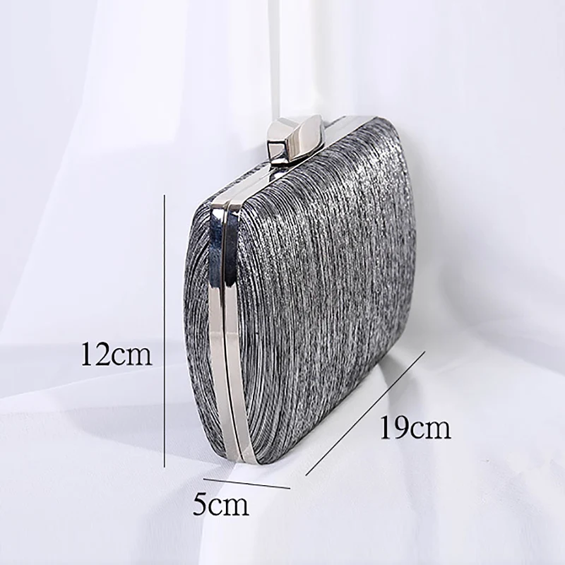 Women Clutch Purse Wedding Luxury Designer Handbag Silver Party Banquet Small Chain Evening Bag Shoulder Crossbody Bag Sac X503H