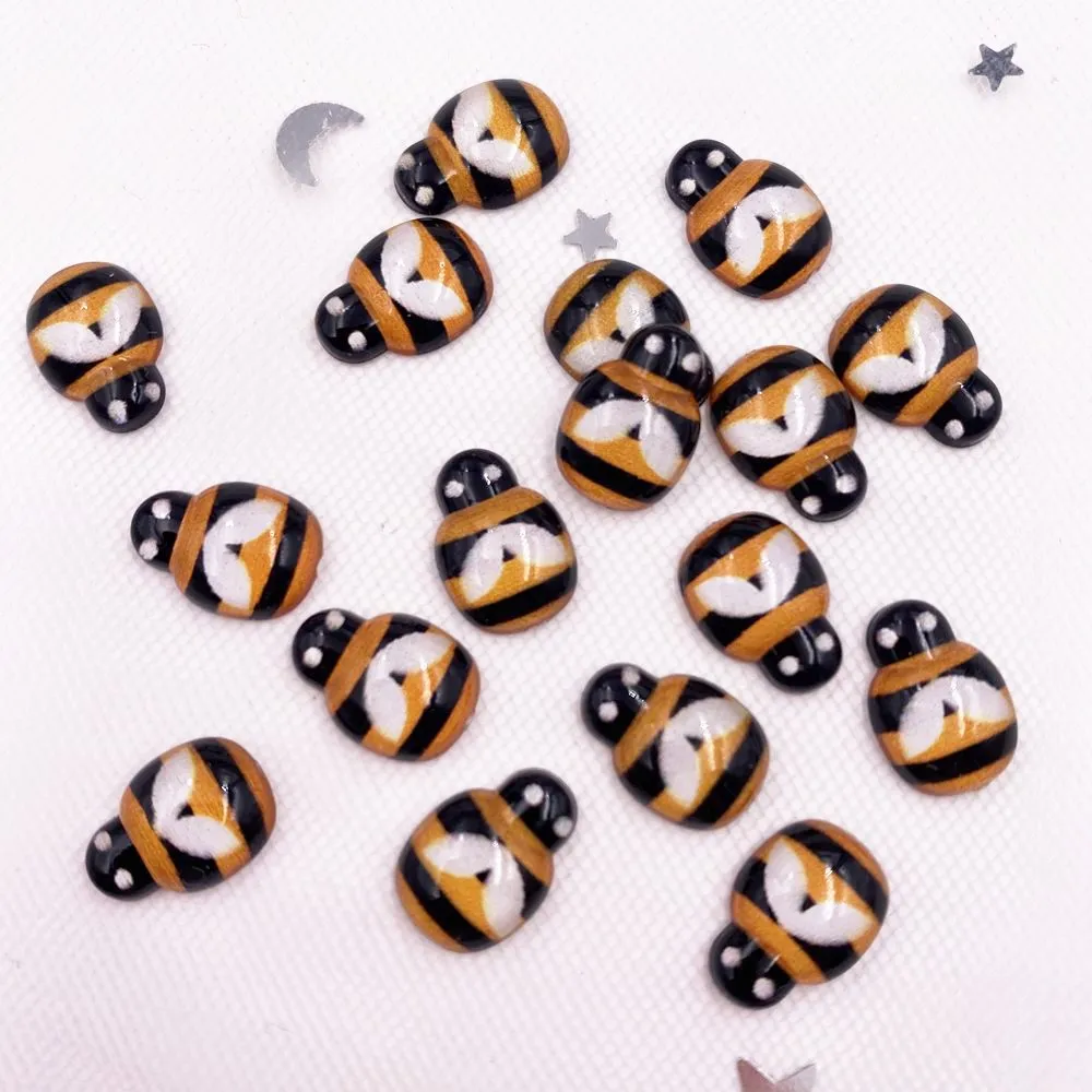 60pcs Resin Cute Colorful Beautiful Honeybee Flatback Rhinestone Appliques DIY Wedding Scrapbook Craft SF041