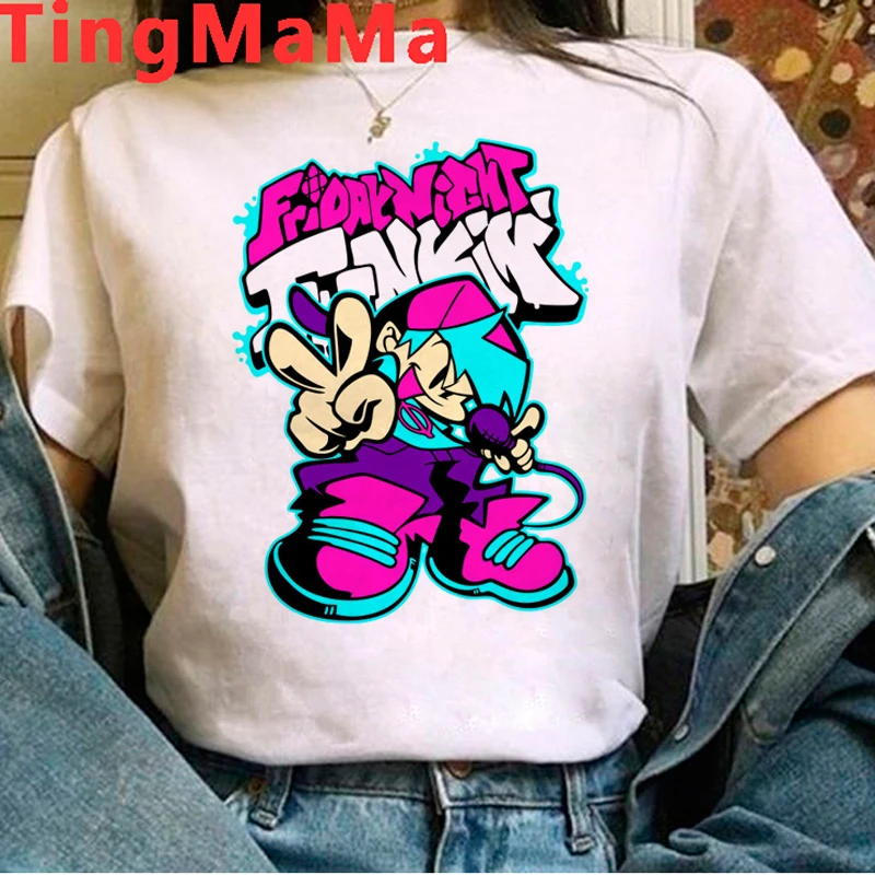 New Game Friday Night Funkin T Shirt Men Kawaii Singer Hip Hop Harajuku Cartoon Graphic Tees Funny Men T-shirt Unisex Male