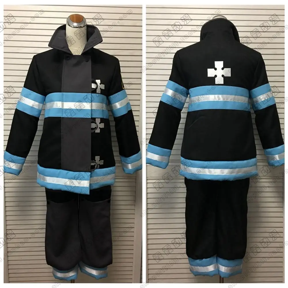 

Anime Shinra Kusakabe team uniform Cosplay Costume Fire Custom Made