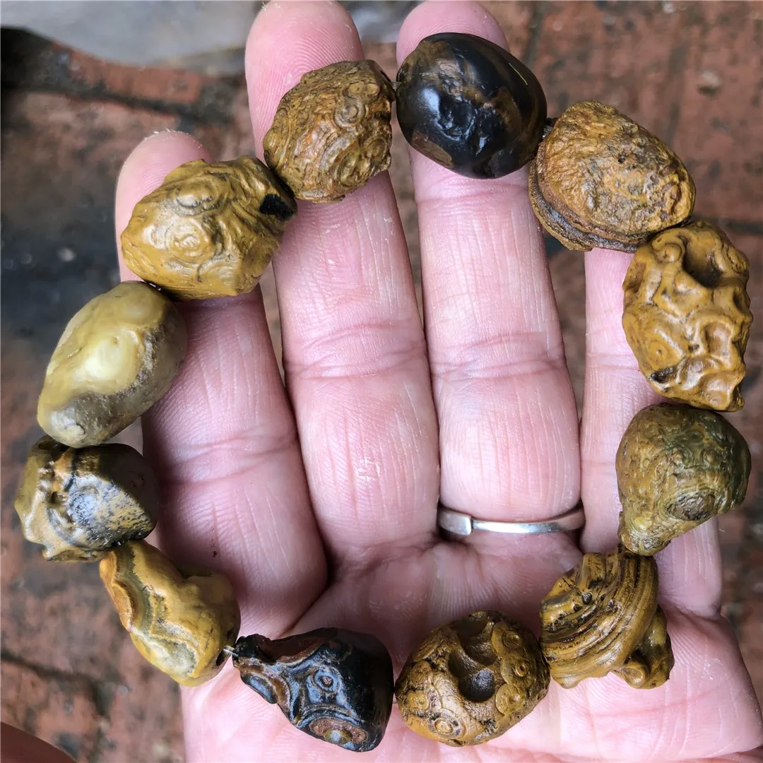 1pcs Magical rare underground god eye stone bracelet Mongolian dzi beads primitive nine-eyed stone shale ancient totem worship