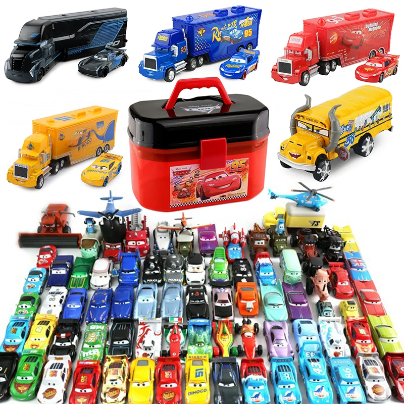 Disney Pixar Cars 2 3 Toys Lightning McQueen Jackson Storm Mack Uncle Truck 1:55 Diecast Model Car Toy Children Birthday Gift