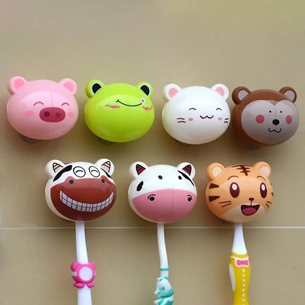 Hight Quality Cartoon Animal Shaped Toothbrush Holder (Random Types) Bathroom Accessories Toothbrush Holder without Suction Cup