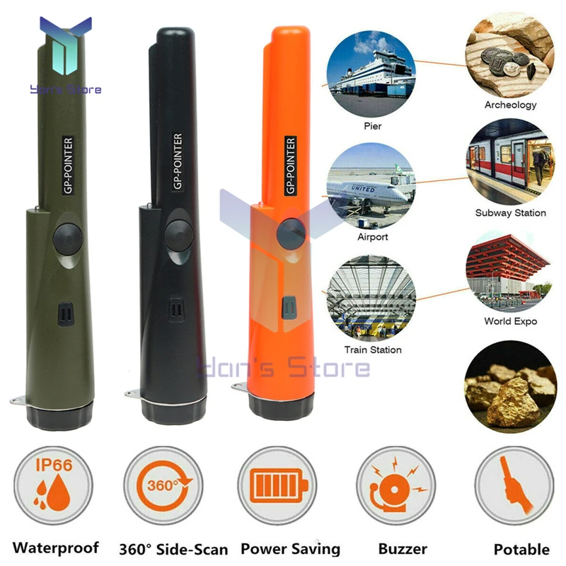 Metal Detector New Handheld Portable 360 Positioning Rod Detector Waterproof Speciality Hand Held Pointer Pinpoint with Bracelet