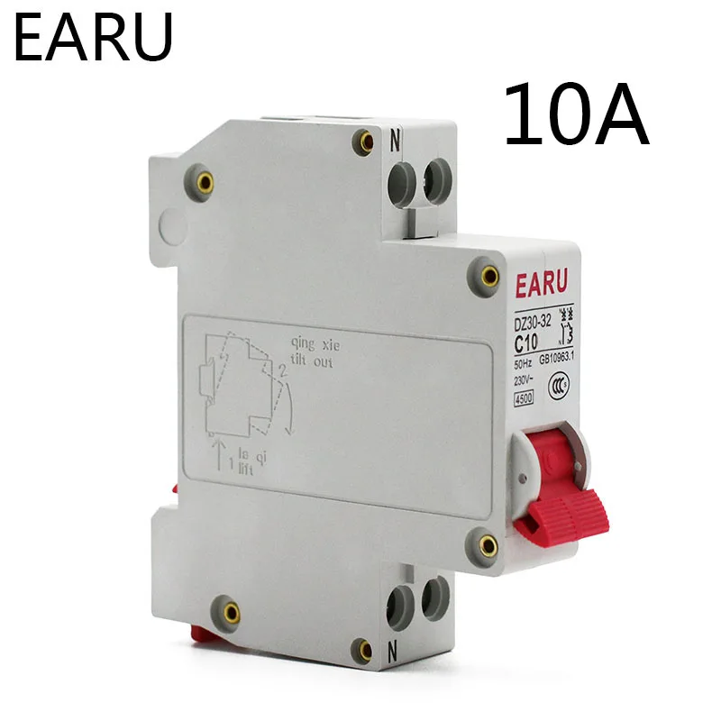 10A DZ30-32 DPN 1P+N Mini Circuit Breaker MCB Din Rail Mounting Cutout Miniature Household Air Switch OEM Circuit Protector