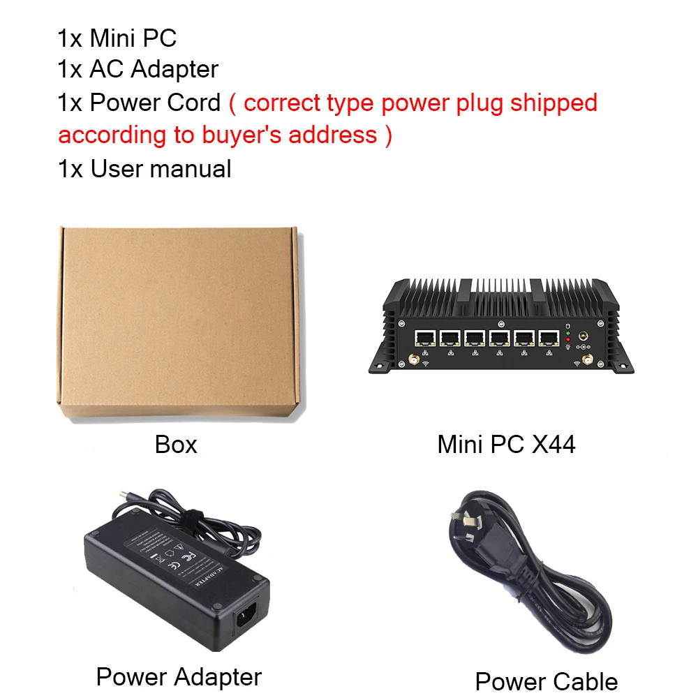 XCY Mini Pc Fanless Intel Core i5 7200U Celeron 6 LAN 211at Gigabit Ethernet 2 * Usb 3.0 HDMI RS232 Router Firewall PFsense Minipc