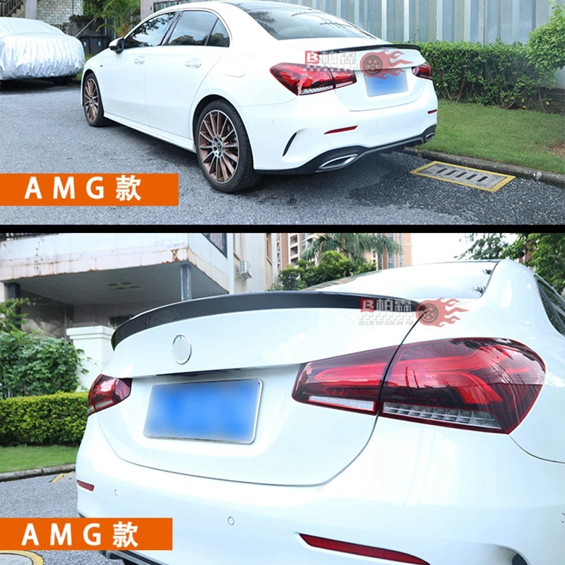 For Mercedes-Benz W177 A Class A200L A200 A180 A35L 2019  Carbon Spoiler Rear Roof Spoiler Wing Trunk Lip Boot Cover Car Styling