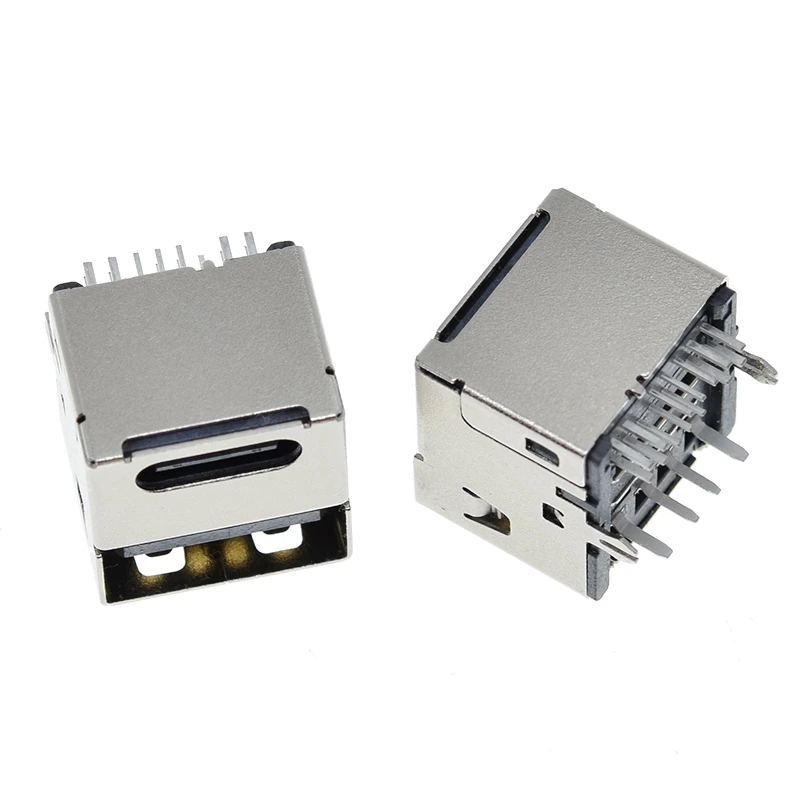 TZT 5/10 Stück 90-Grad-USB-Anschlussmodul Typ-C Dual-USB-Buchse 4 Gerade Füße Buchse PD-Schnellladegerät für Auto – Detail 11