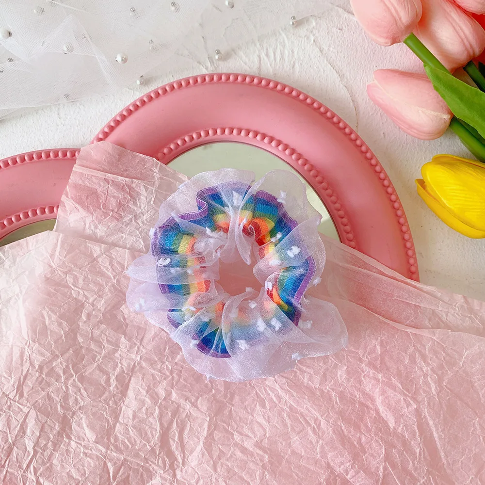 FANDY Daisy Flower Women Girls Elastic Hair Rubber Bands Accessories Scrunchies Headwear Hair Tie Ring Ponytail Holder Headdress
