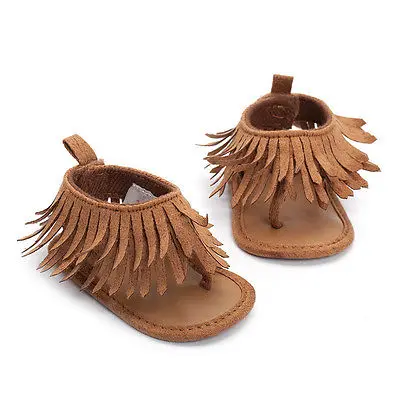 Zapatos de verano para bebés recién nacidos, calzado con borlas, suela suave, 0-12M, envío rápido