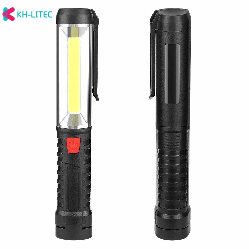 Imagem -02 - Cob Led Lanterna Portátil Lanterna Tocha Magnet Iluminação Luz de Trabalho Ajustável por aa Camping Lâmpada de Trabalho Mode 3800 lm