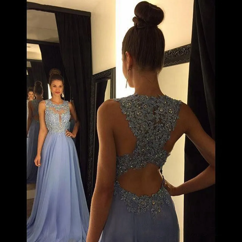 Elegante Pailletten Kristall Abendkleider 2023 Frauen Party Nacht Sky blue Ärmellose Lange Prom Kleid Sonder Zurück robe de soiree