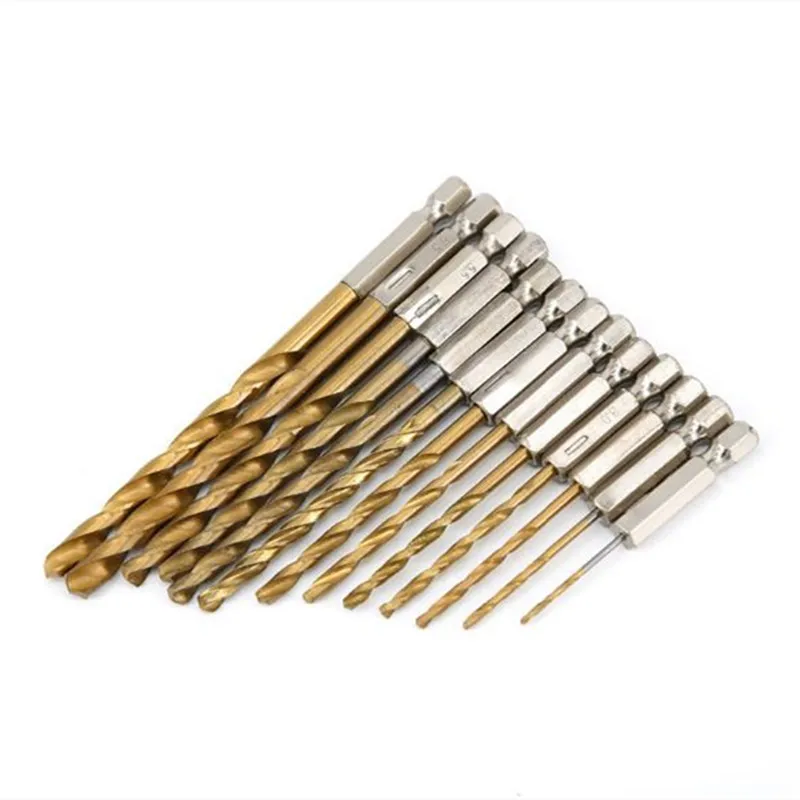 1Pcs HSS High Speed Steel Drill Set 1/4 Hexagon Handle Titanium Coated Twist Drill 1.5-6.5mm High Quality Tools